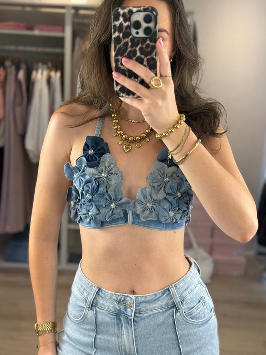 Handgemaakte bloemen top