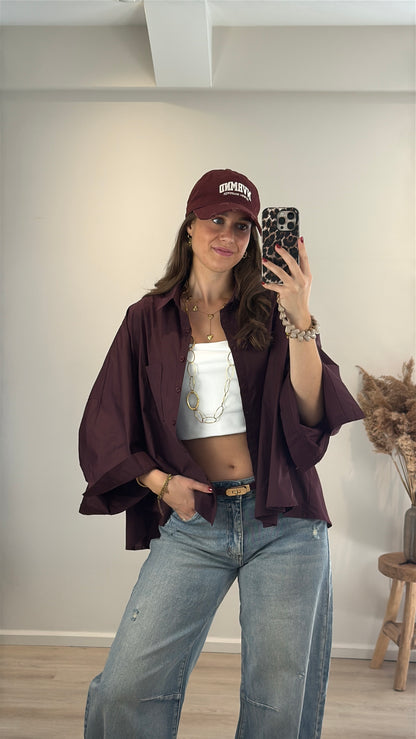 Oversized blouse - bordeaux