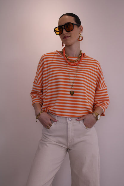 PRE-ORDER Gestreept shirt - oranje (uiterlijk di. 31 maart in huis) - At Styles