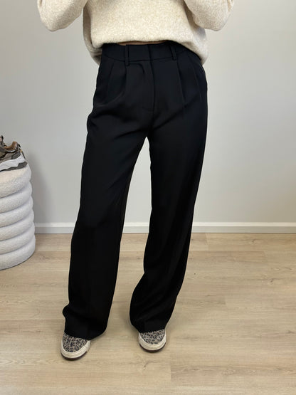 Wide leg pantalon - zwart