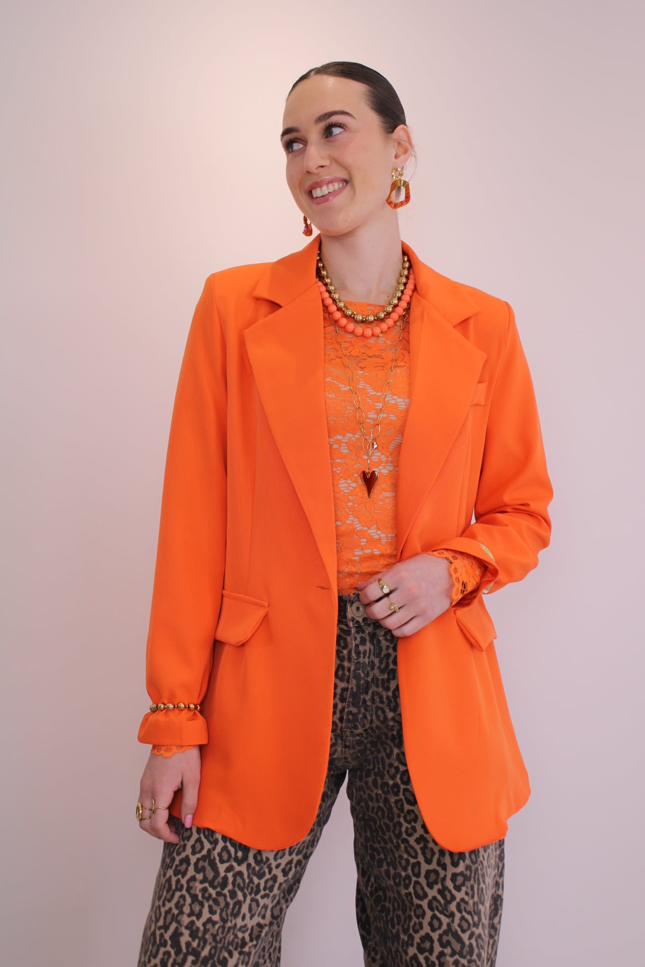 Oversized blazer - oranje - At Styles