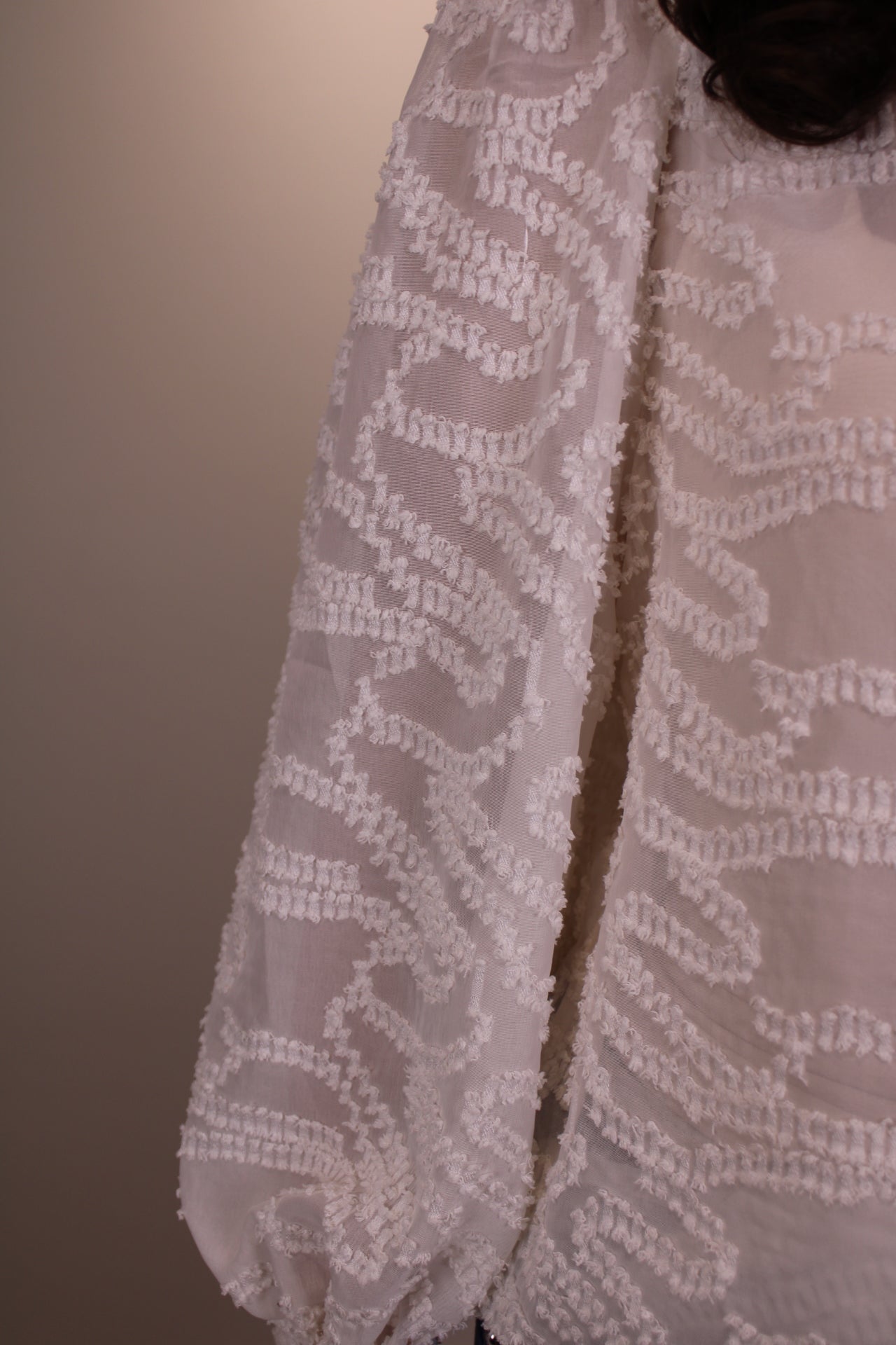 Blouse met ballon mouw - creme