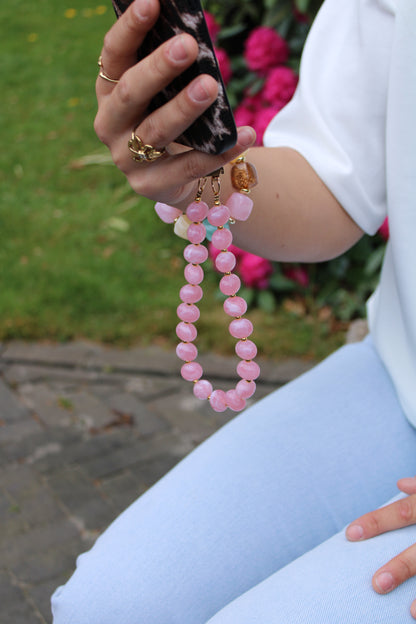 Telefoonkoord steentjes - roze - At Styles