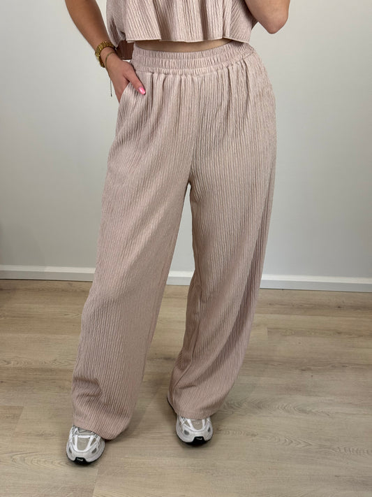 Wijde broek - beige