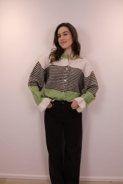 Trui met ruffles - groen