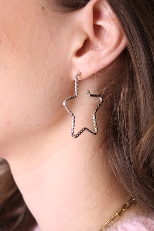 Sterren oorbellen - zilver