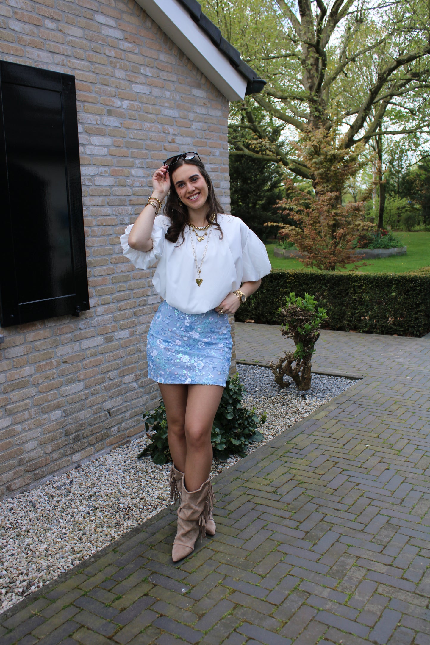 Pailletten rokje - blauw - At Styles