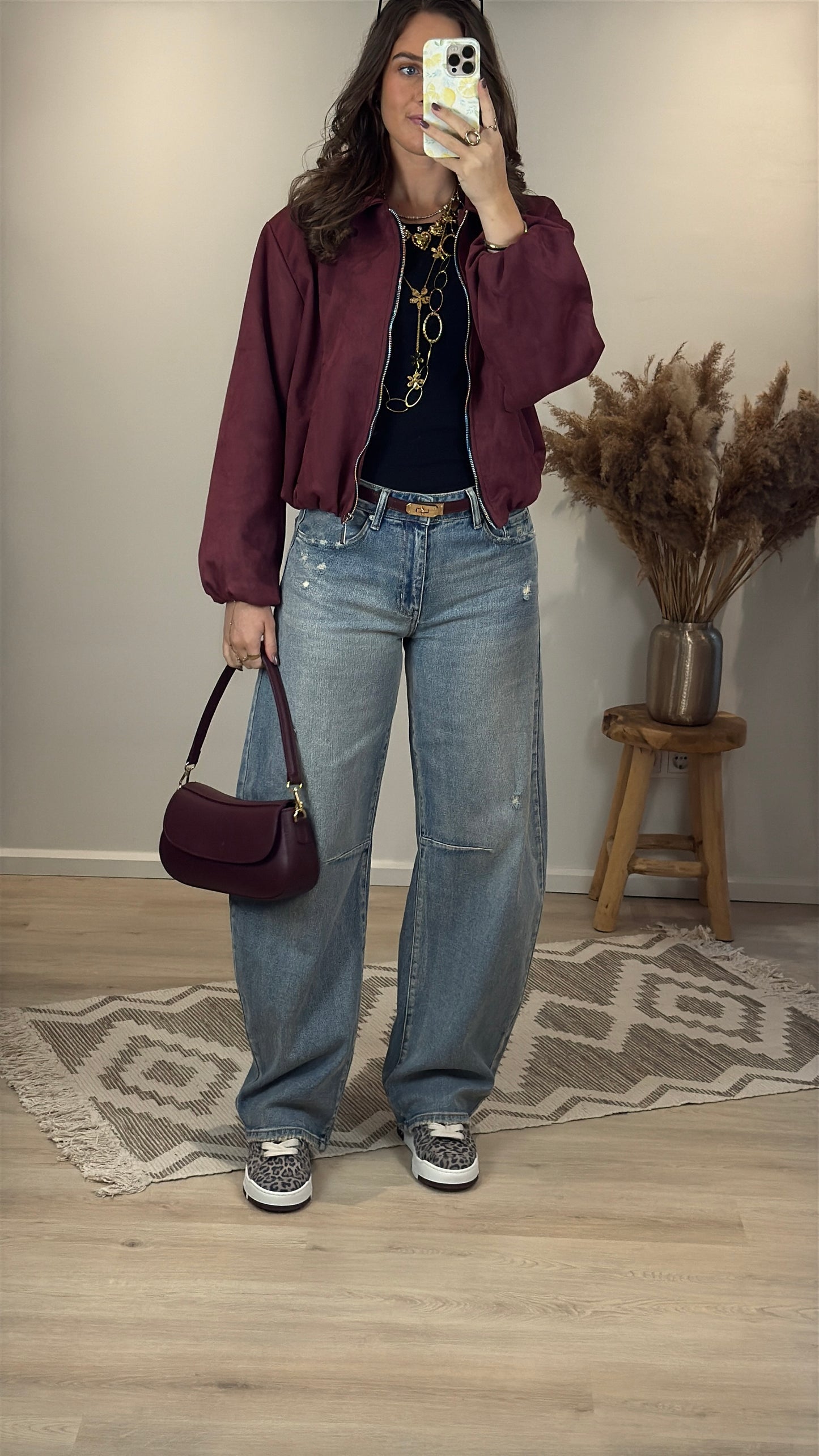 Mid waist - barrel jeans - washed denim