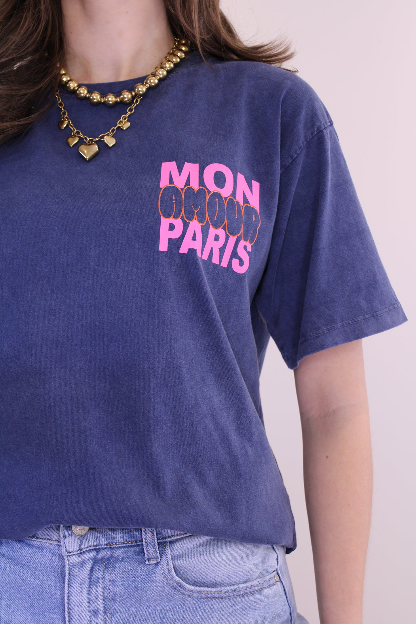 Shirt 'mon amour' - blauw - At Styles