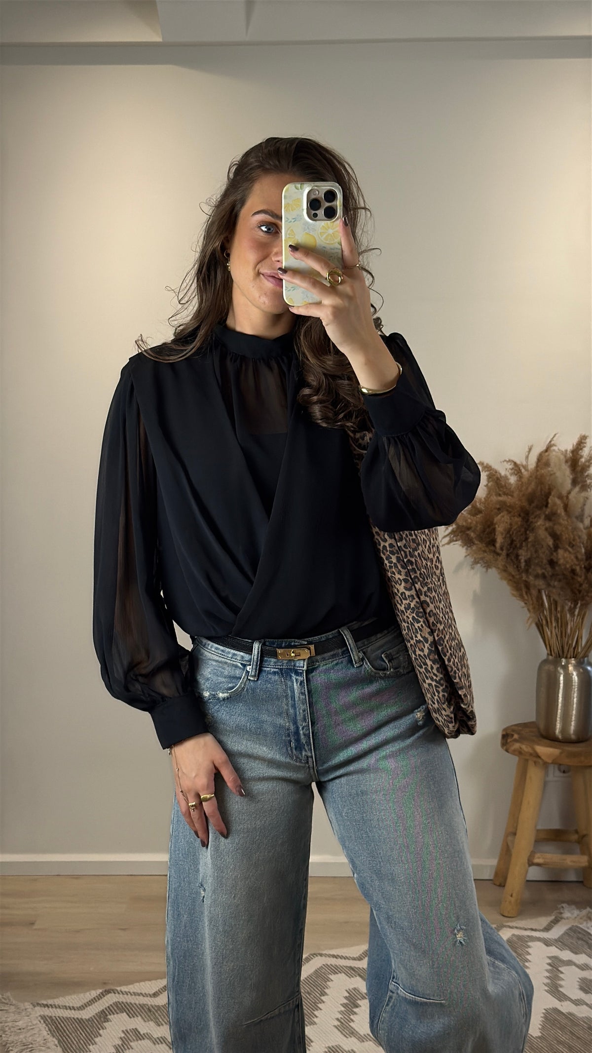 Overslag top - zwart
