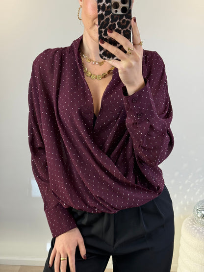 Strass blouse - bordeaux