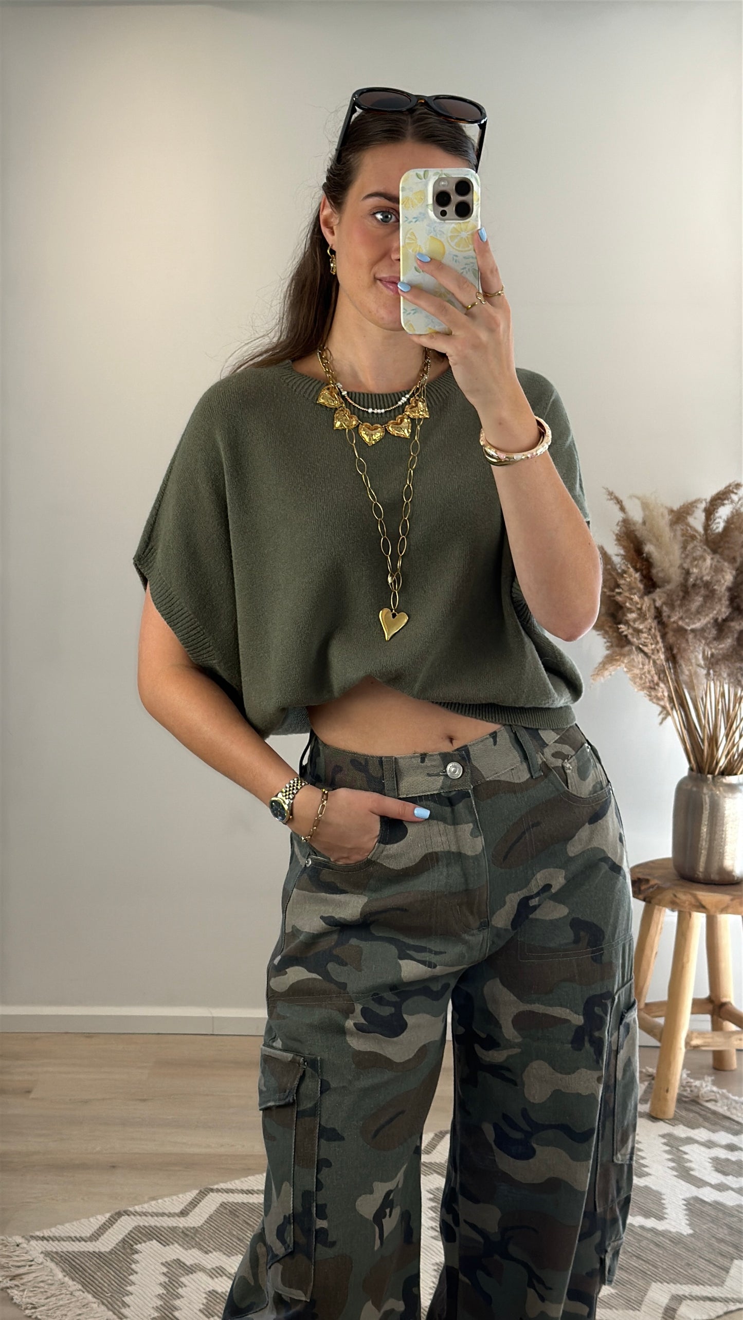 Knitted top - groen