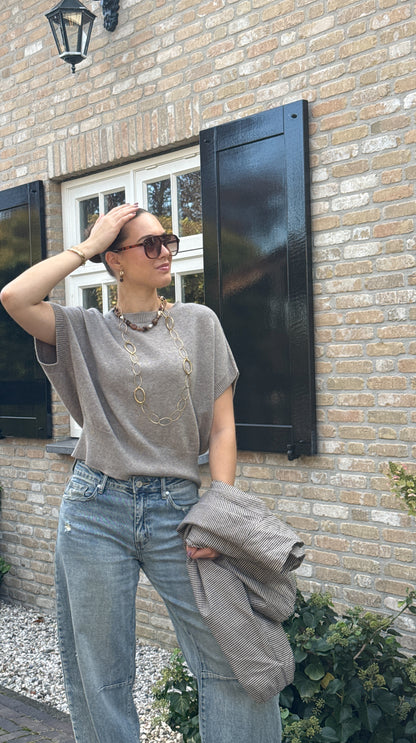 Knitted top - taupe