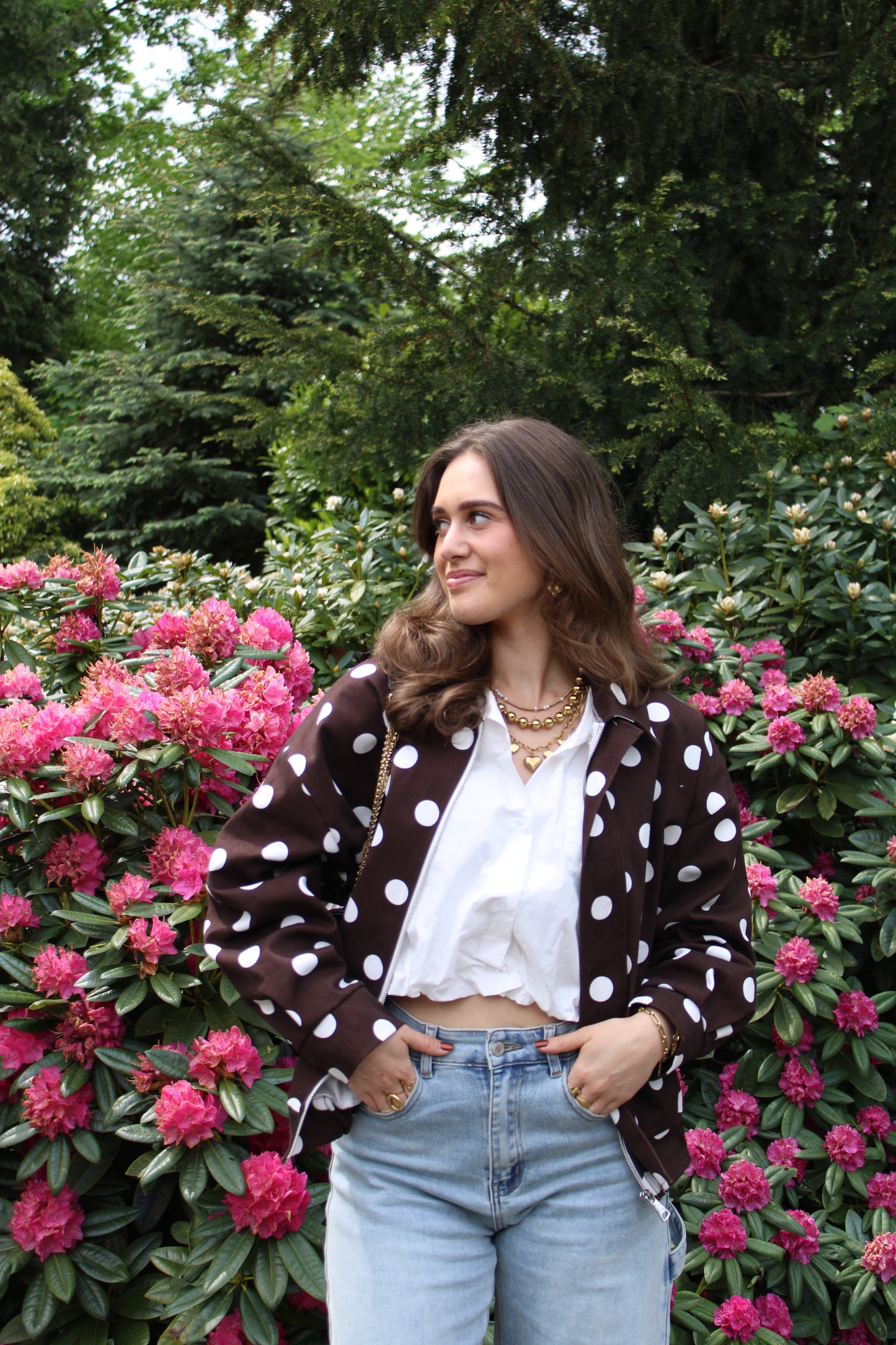 Polkadot jasje - bruin - At Styles
