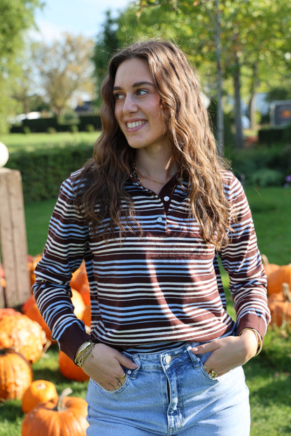 Gestreepte polo top