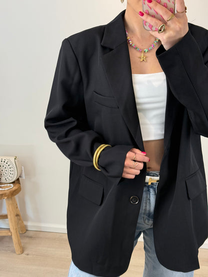 Split blazer - zwart
