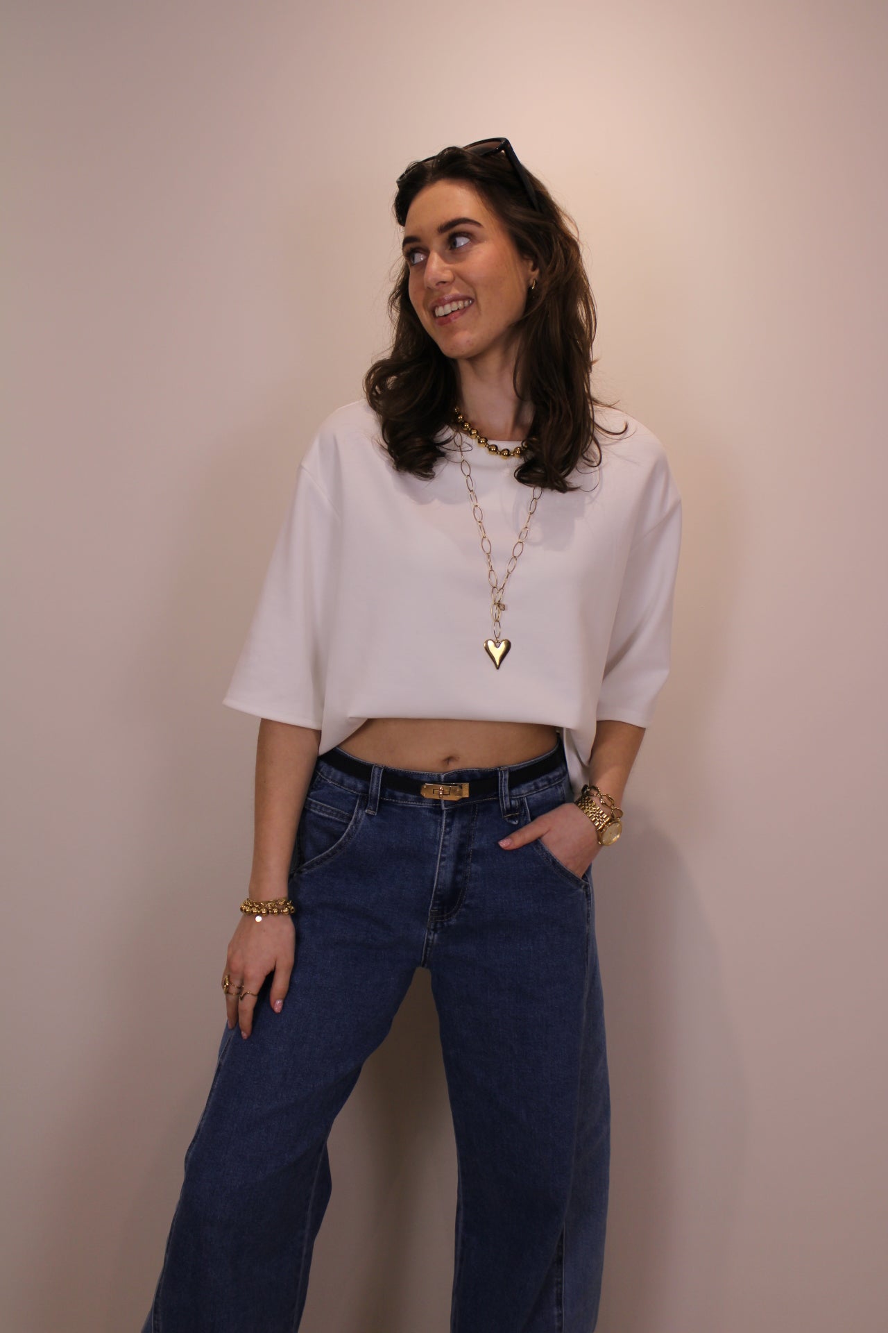 Jogging stof shirt - wit