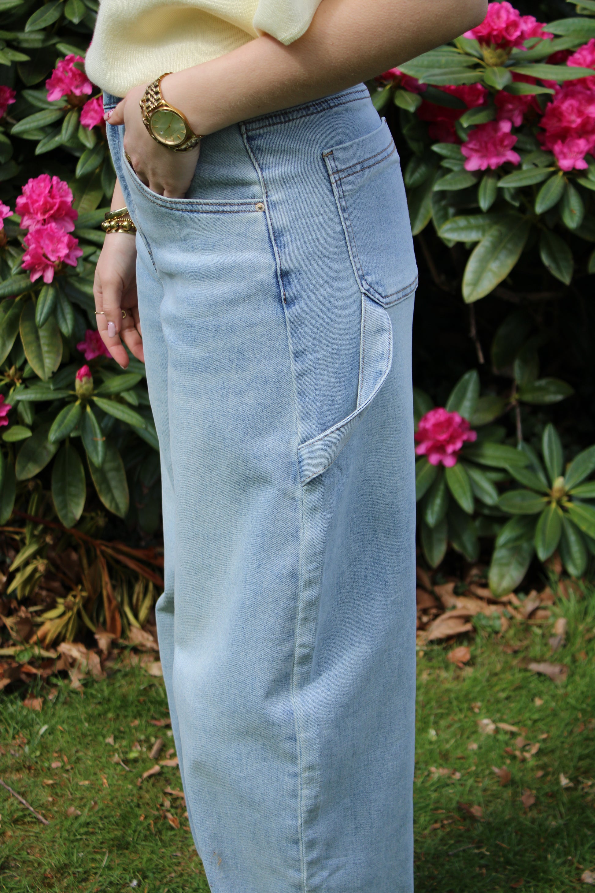 High waist - balloon stretch jeans - denim - At Styles