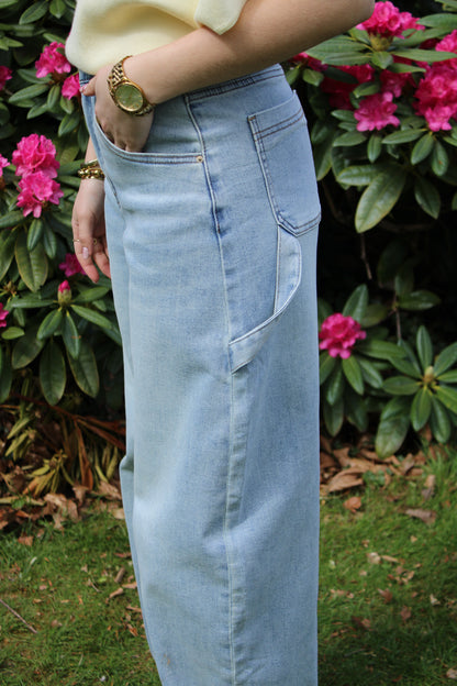 High waist - balloon stretch jeans - denim - At Styles