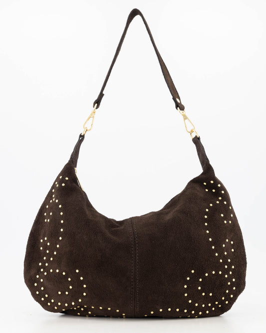 Leren suede tas Kirby - bruin