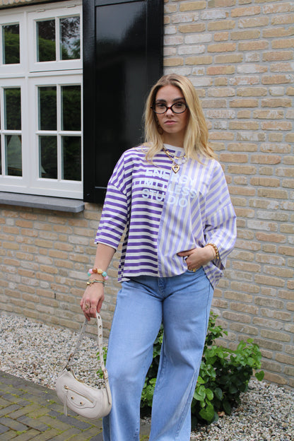 Gestreept studio shirt - lila - At Styles