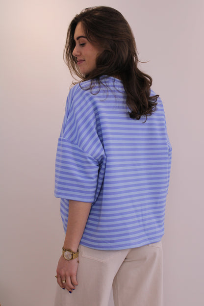Gestreept shirt - blauw - At Styles