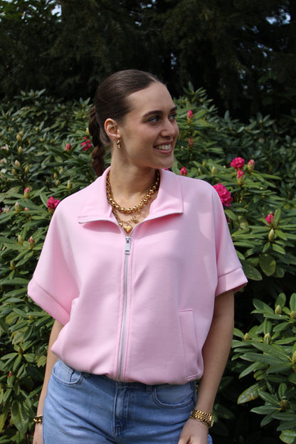 Top/vest met rits - roze