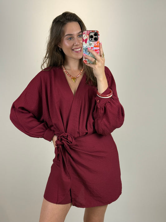 Overslag playsuit - bordeaux