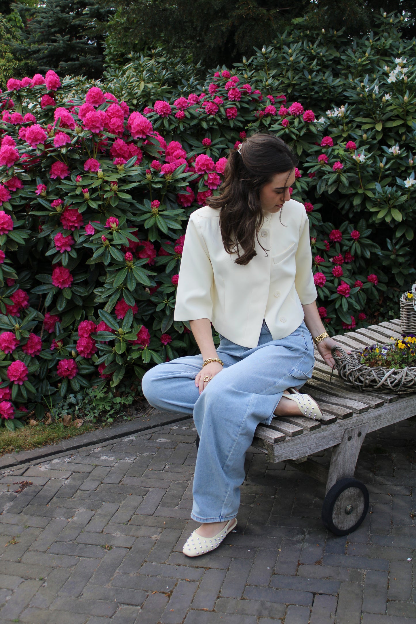 Front split blazer - geel - At Styles