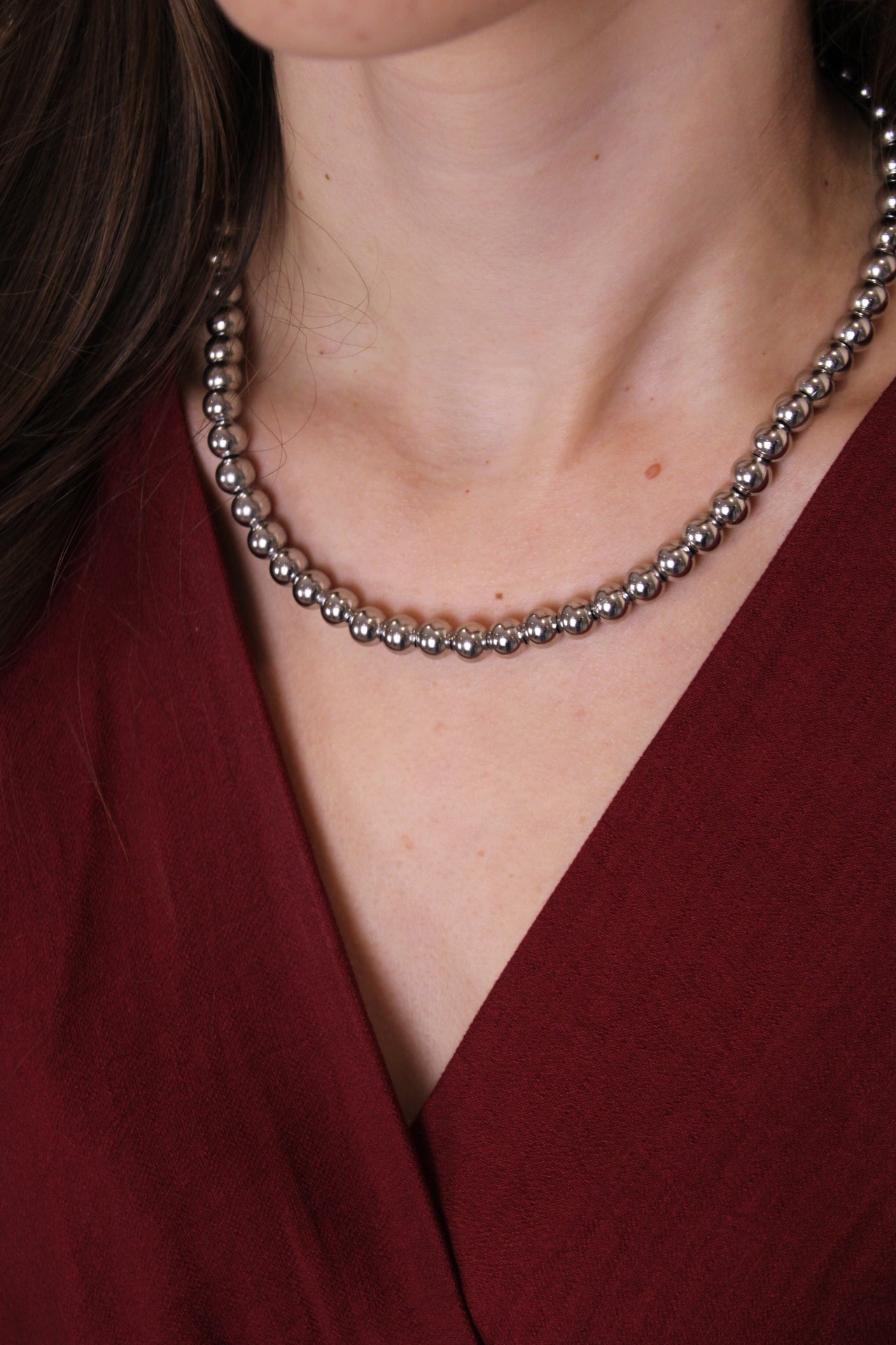 Kralen ketting - zilver