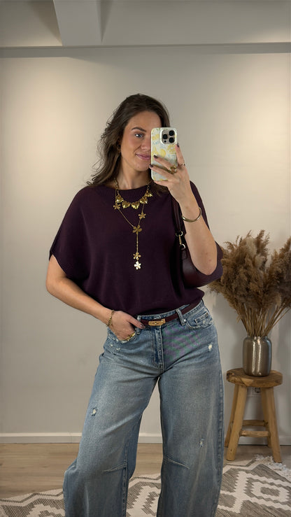 Knitted top - bordeaux