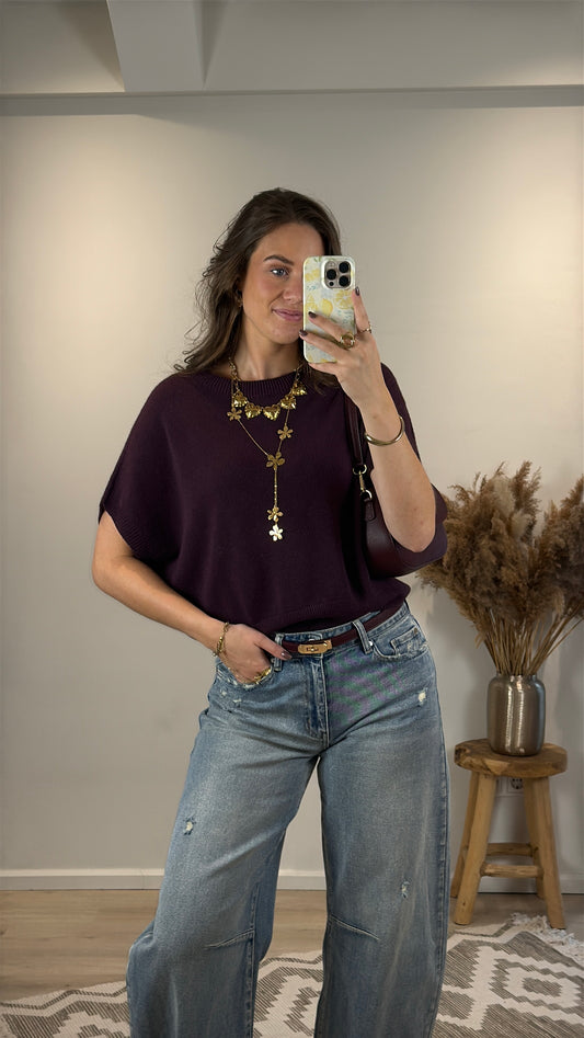 Knitted top - bordeaux