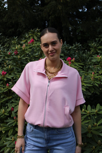 Top/vest met rits - roze