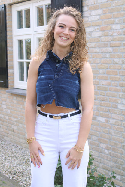 Handgemaakte top - denim - At Styles