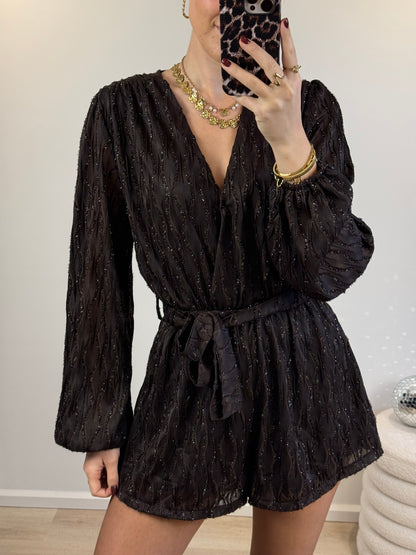 Glitter playsuit - bruin