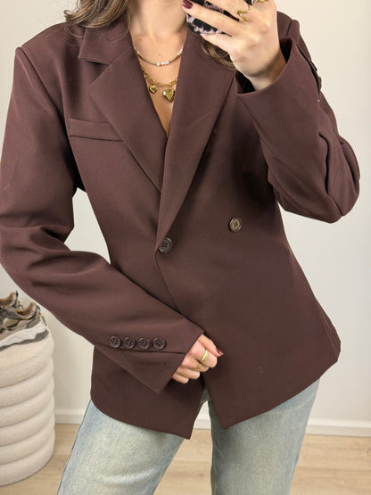 Getailleerde blazer - bruin