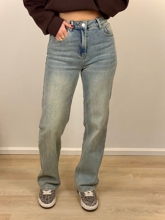High waist - straight leg stretch jeans - denim