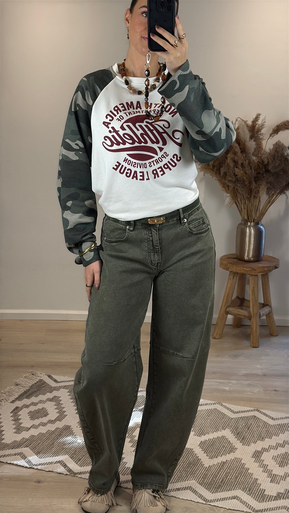 Balloon stretch jeans - groen