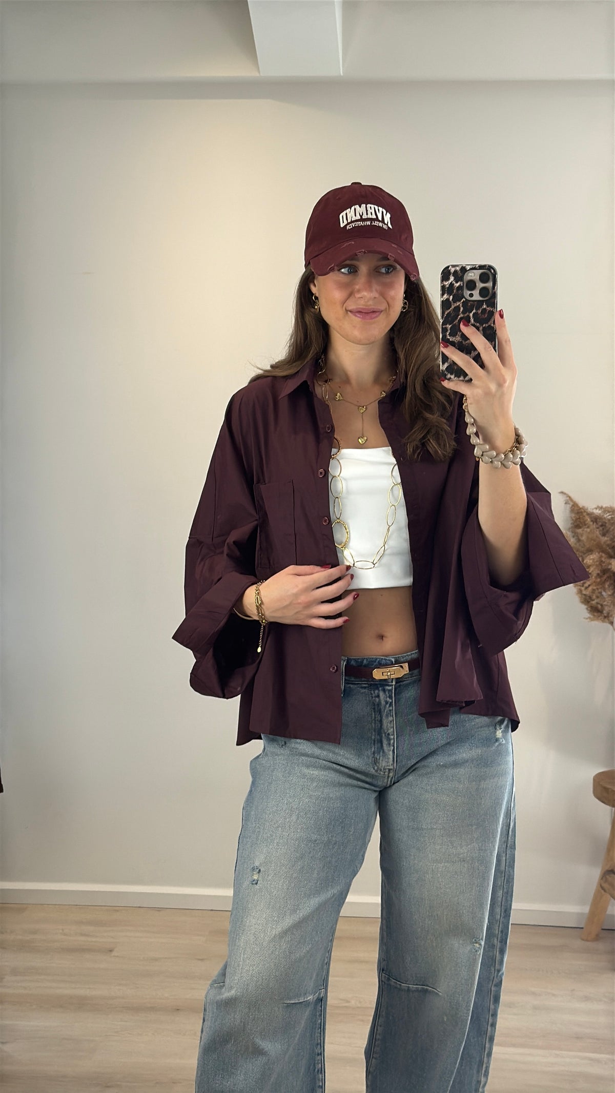 Oversized blouse - bordeaux