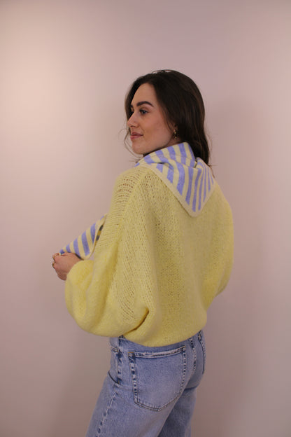 Gestreept sjaaltje - geel/blauw