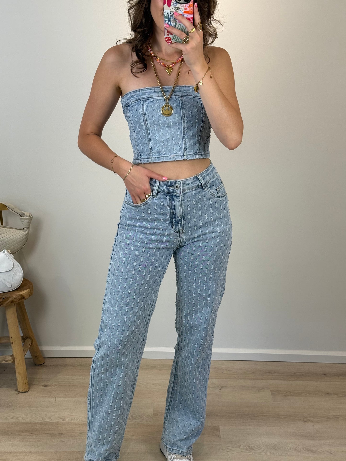 Bandeau tube top - denim