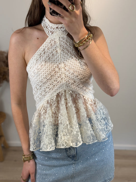 Bohemian top - ecru