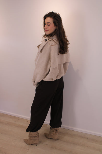 Cropped trenchcoat jasje - beige - At Styles