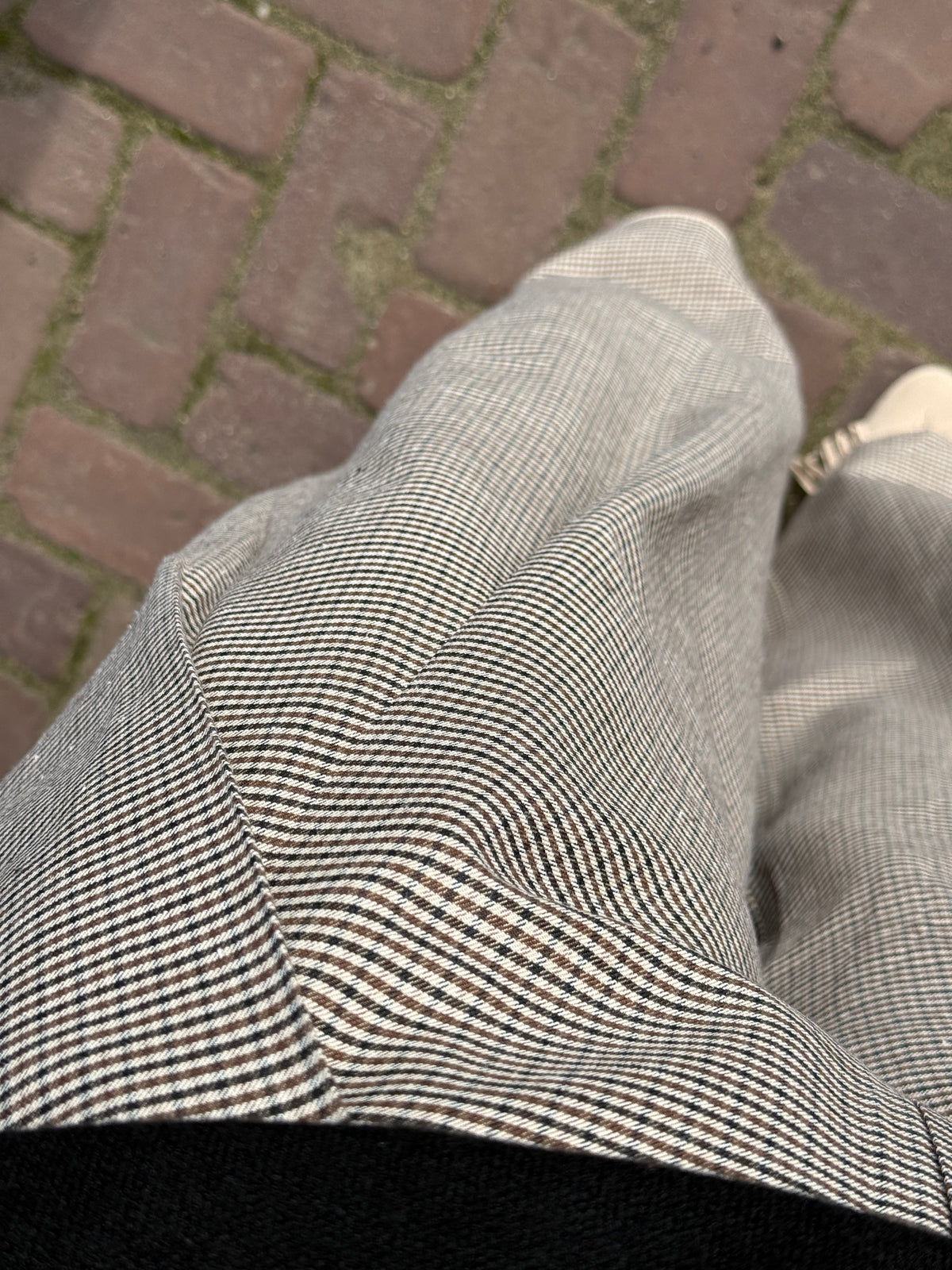 Plooi pantalon - geruit bruin