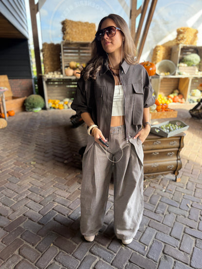 Oversized bomber jas - bruin