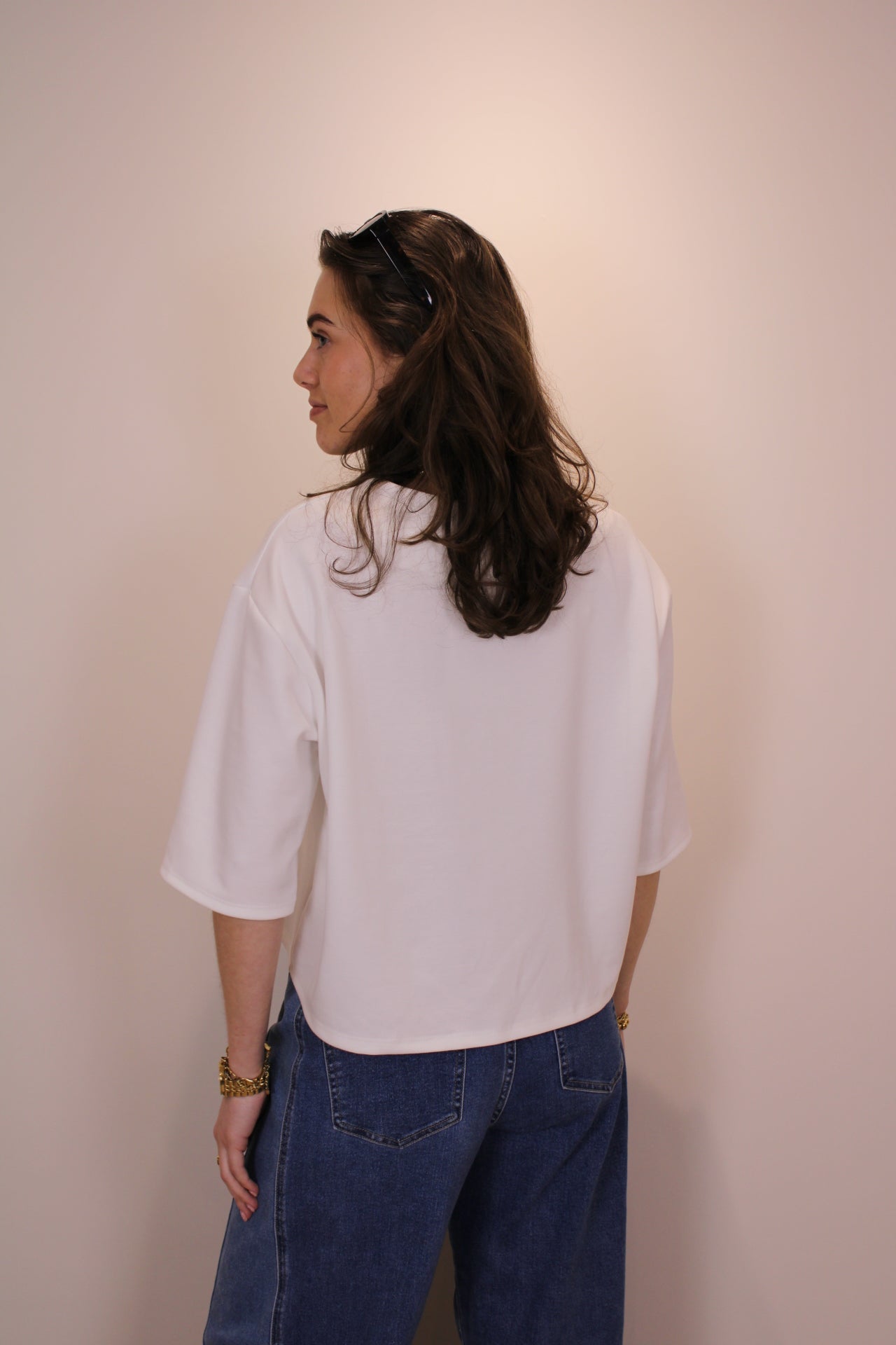 Jogging stof shirt - wit