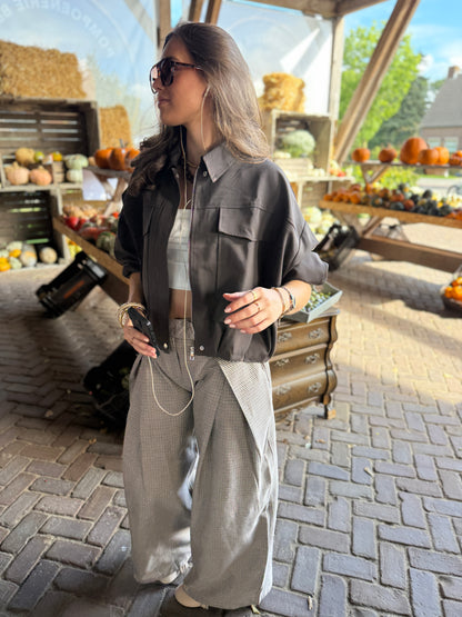 Oversized bomber jas - bruin