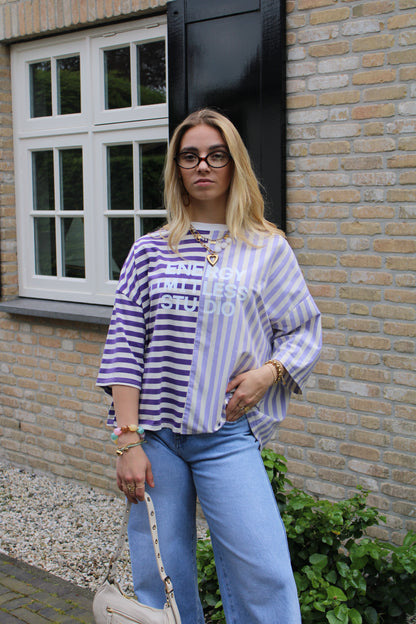 Gestreept studio shirt - lila - At Styles