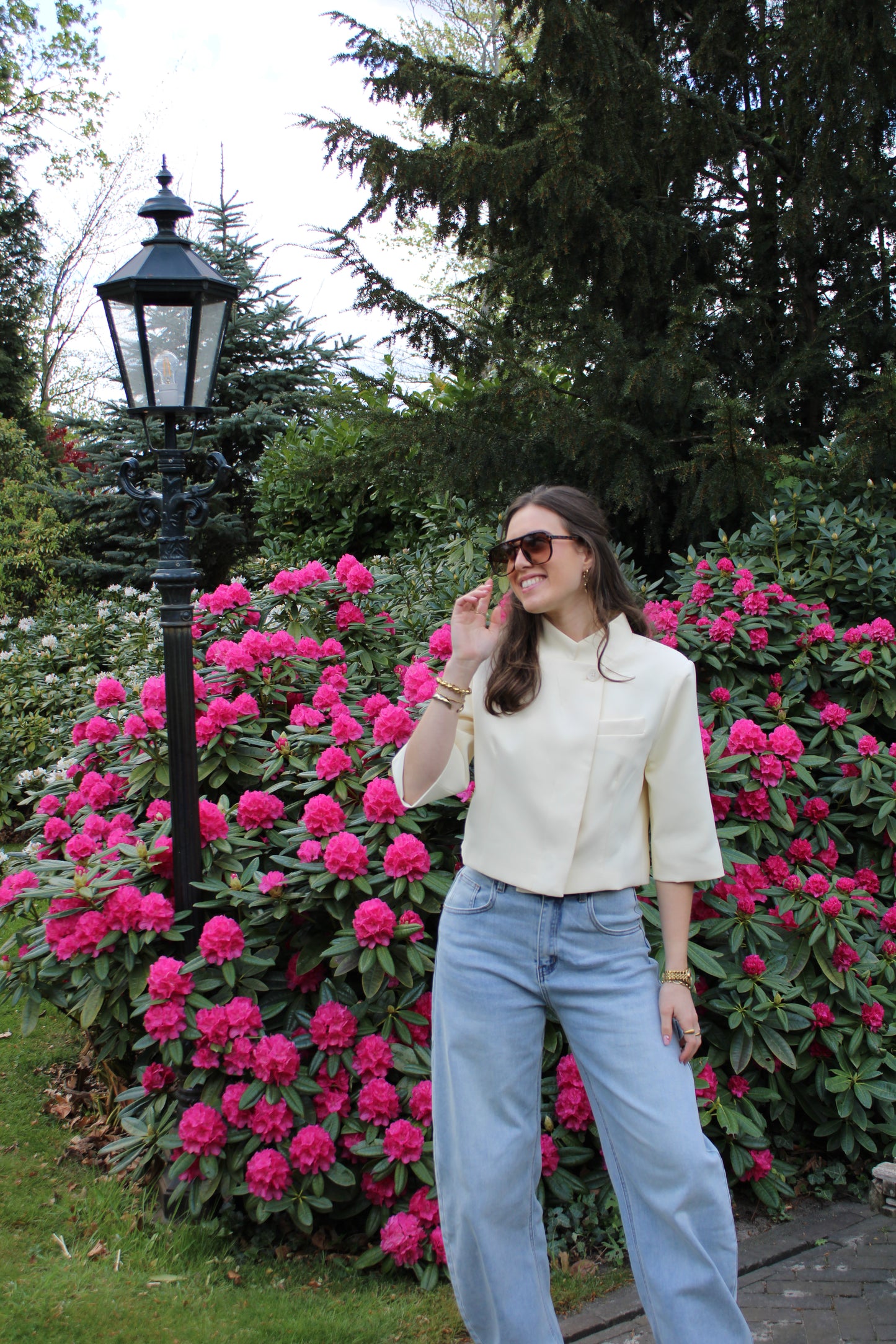 Front split blazer - geel - At Styles