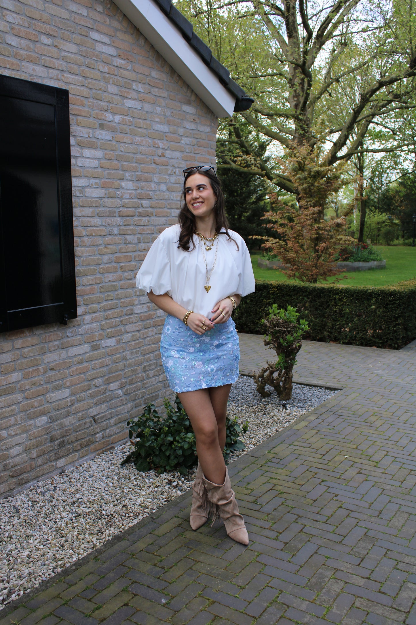 Ballon blouse top - wit - At Styles